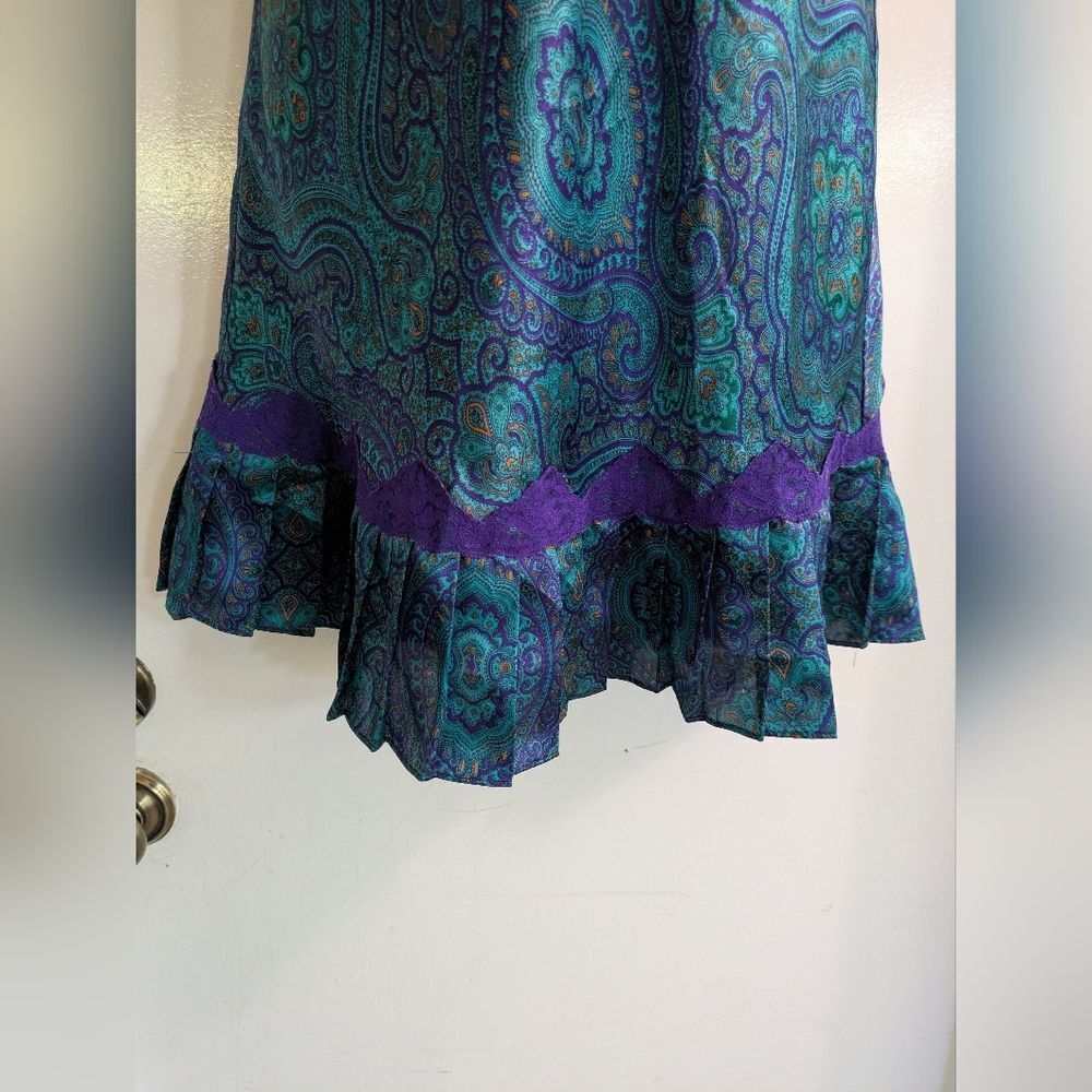 Victoria’s Secret Vintage 90's Y2K Paisley Pleated Slip Dress Size S - Picture 7 of 8
